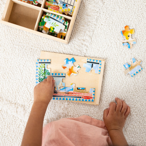 Mpz Wpz Caja Con 4 Rompecabezas De 12 Pcs -mascotas