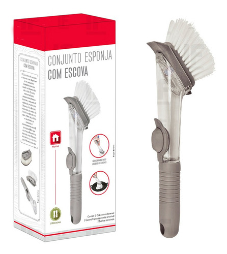 Escova Esponja Lava Louças Multiuso Porta Detergente 2 Em 1