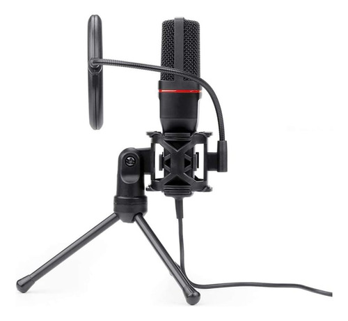 Microfone Gamer Redragon Gm100 Streamer Seyfert Com Tripé