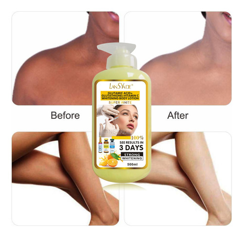 Ácido, Glutatión Y Vitamina C, 500 Ml, Blanqueador Glutámico