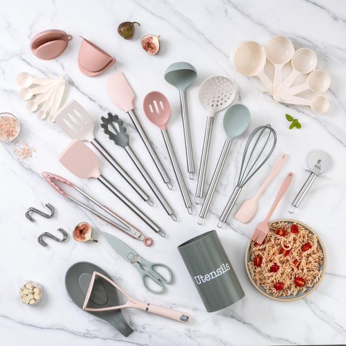 Juego De Utensilios De Cocina Cook Con Silicona De Color, 38