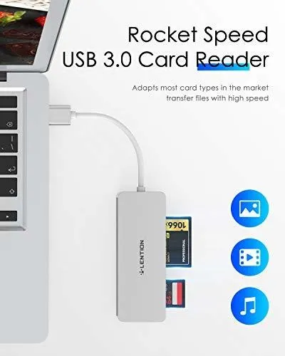 Lector De Tarjetas Lention Usb 3.0 A Cf / Sd / Micro Sd, Ada