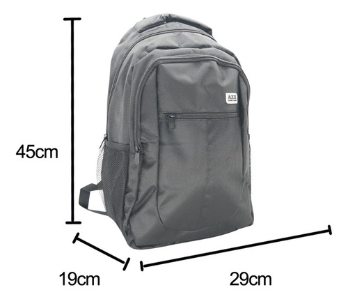 Mochila Bolsa Notebook Azx Preto Escolar Resistente Forrada