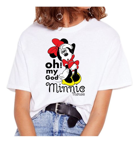 Playera Gruesa Disney  Minnie Oh My God Manga Corta D11