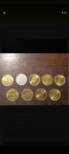 Monedas Argentina De 5 Y 10 Centavos Distintos Años