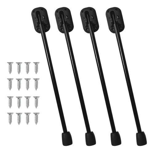 Pernas De Mesa Dobráveis De 4 Peças, Portáteis 33cm Preto