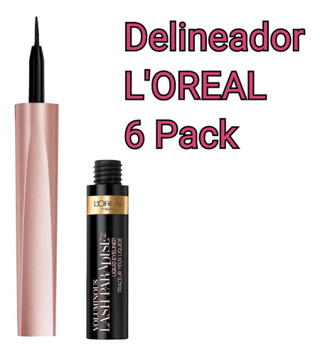 Delineador (pack De 6 ) Voluminous Lash Paradise L'oreal