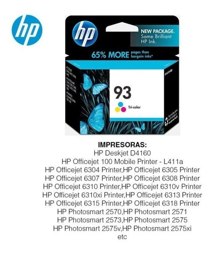 Imagen 5 de 9 de Cartucho Hp 93 Color Original C9361wl 5440 6310 C3180 1510