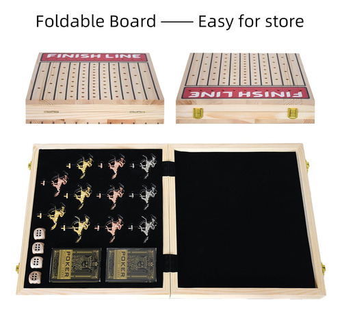 Juego De Mesa De Carreras De Caballos Plegable Con 11 Caball