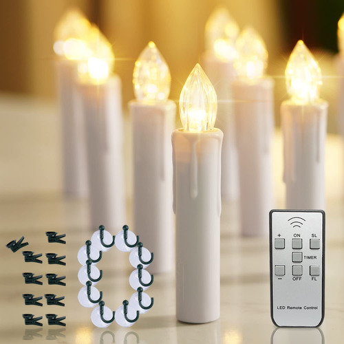 Amagic 10 Velas De Ventana Sin Llama, Velas Led Conicas Blan