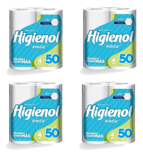 Papel Higiénico Higienol Rinde 50 Metros X 4