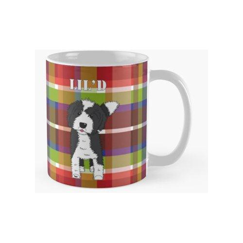 Taza Perro Doodle En Blanco Y Negro - Rojo Azul Verde Tartán