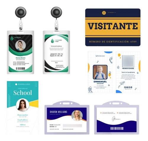 Gafetes Credenciales Personalizadas En Pvc 6 Unidades