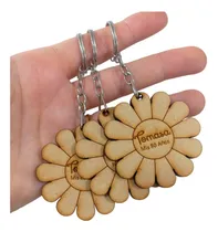 Comprar 35 Llaveros Flores Flor Fibrofacil Mdf Margaritas Souvenirs