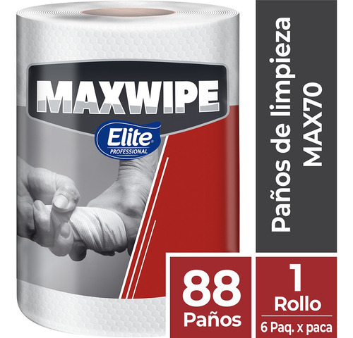 Paños Uso Extendido Maxwipe Rollo Max70 - 88 Paños Blancos