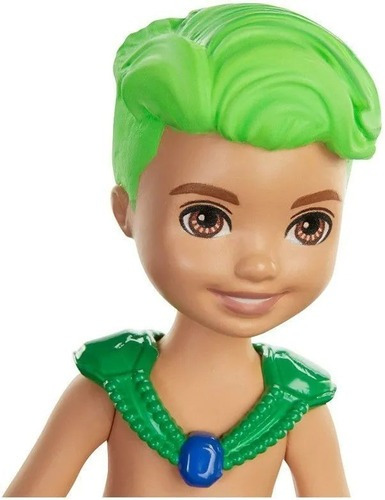 Muñeca Barbie Dreamtopia Chelsea Boy Green Triton