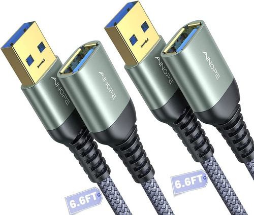 Ainope - Cable De Extensión Usb (2 Unidades) 2 Metros C/u