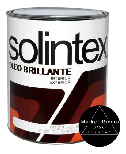 Pintura Óleo Negro Brillante Solintex Cod-570