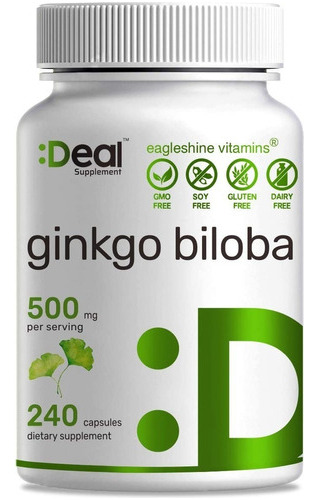 Ginkgo Biloba 500 Mg Extra Fuerza Cerebral Memoria 240 Cap