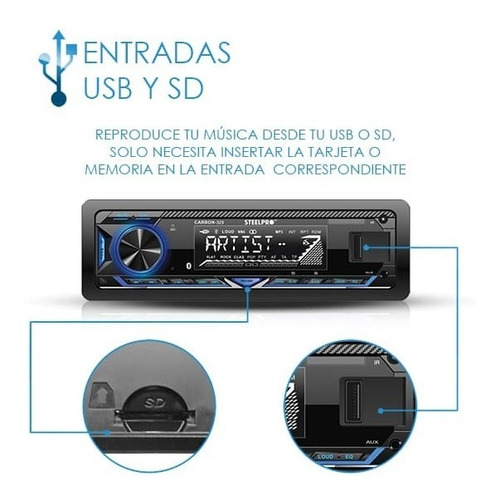 Imagen 4 de 7 de Steelpro Kit Autoestereo Bluetooth Y Bocinas 6.5 Usb-sd Card