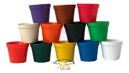 Vaso Plástico Colorido Pote 7 Mudas Plantas Suculentas 50 Ud
