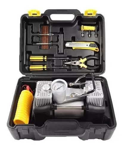 Imagen 1 de 9 de Caja Compresor Aire Doble Cilindro 12v Inflador /j064