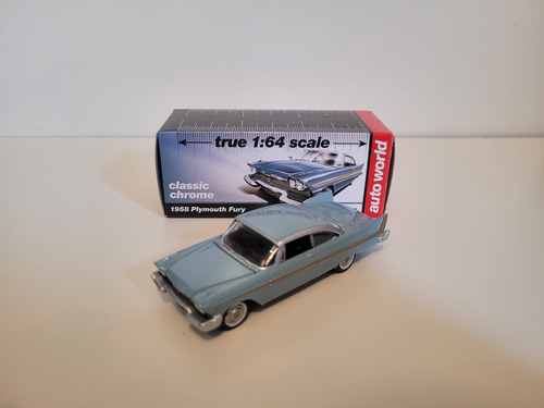 Plymouth Fury 1958 1:64 Auto World Azul-aço (Usado)