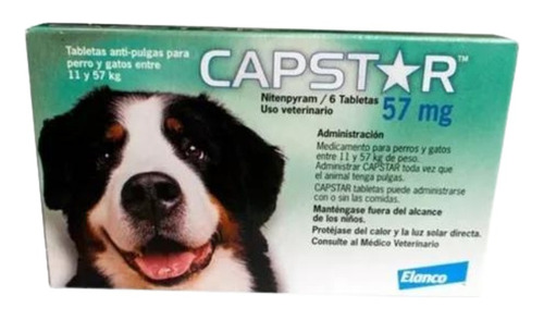 Capstar Antipulgas Masticable Sobre Por 6 Tabletas. 57mg Y A