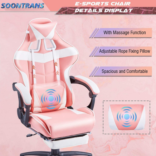 Soontrans Silla De Juego Rosa Para Personas Grandes Y Altas