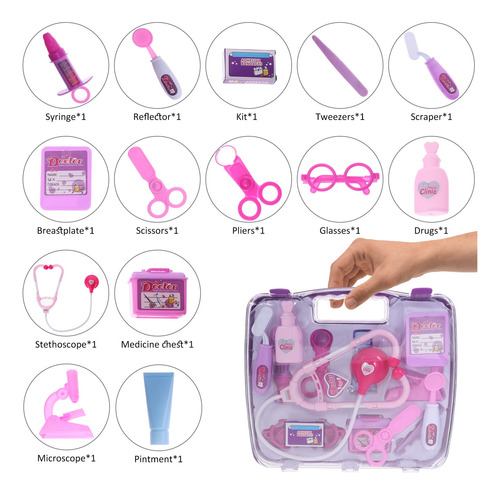 Kit Médico Pretend Play De Juguete Para Enfermeras, 14 Pieza