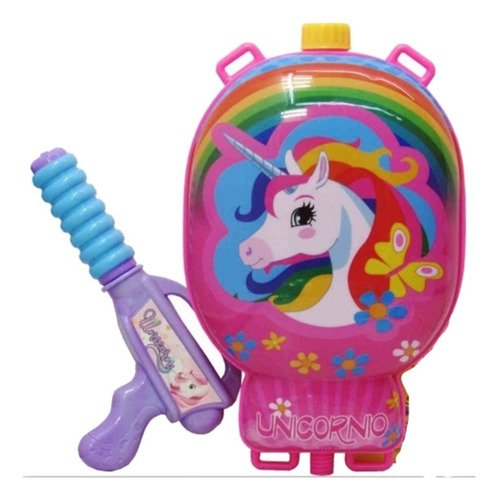 Mochila De Agua Con Pistola Unicornio Base-x Splash