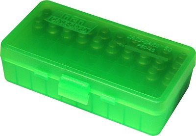 Caja Porta Municion Mtm 40 / 45 Acp 50 Tiros Green