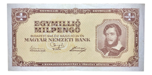 Billete 1000000 Milpengo Hungria 1946 Pick 128 (Usado)