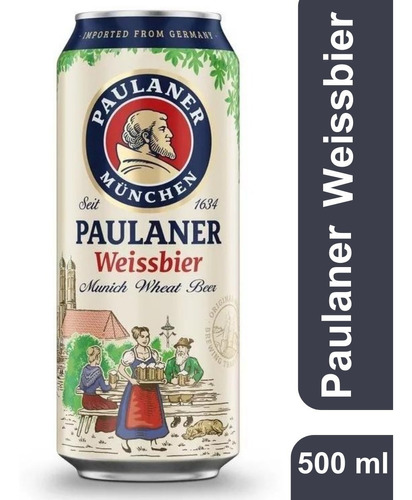 Cerveja Alemã Hefe Weissbier Lata 500ml Paulaner