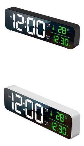 Reloj Digital De 2 Piezas Con Hora, Fecha Y Temperatura, A [