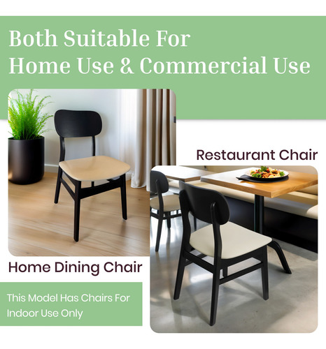 2 Sillas De Comedor Madera Cojines De Cuero Blanco,rústico Liberty Negro Blanco