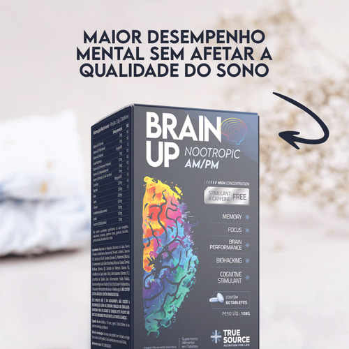 Brain Up Am/pm Nootrópico Coq10 Sem Cafeína True Source