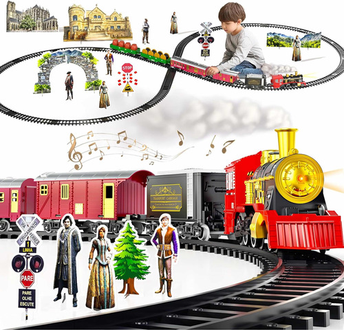 Juguete Para Niños Tren De Vapor Eléctrico Regalo De Navidad