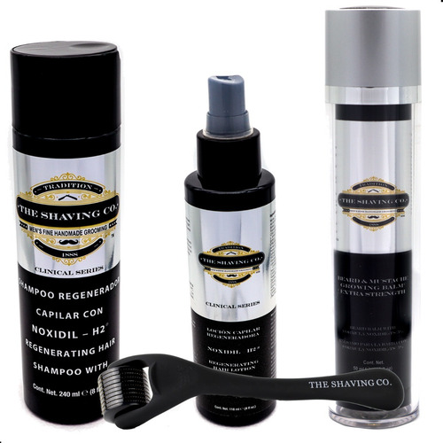 Kit Tratamiento Crecimiento Barba Y Cabello + Roller