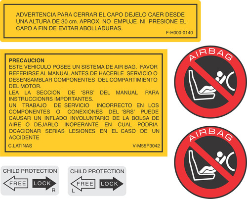 Calcomania Precaucion/seguridad Mitsubishi Lancer/touring