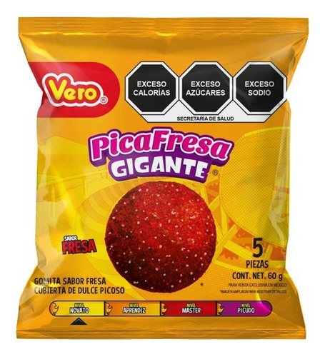 10 Pza Gomitas Vero Pica Fresa Gigante Sabor Fresa 60 G