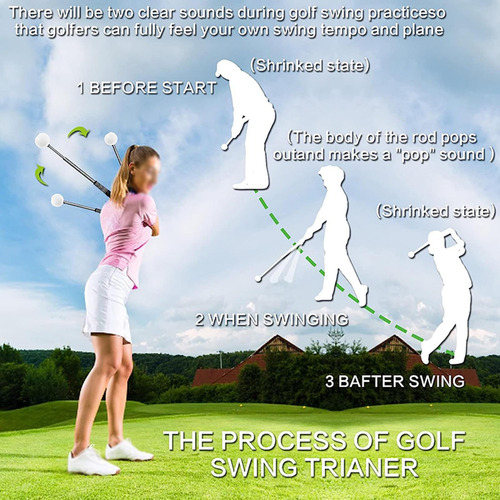 Entrenador De Swing De Golf, Palo Correa De Entrenador Verde