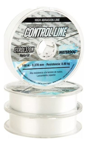 Nylon Tanza Waterdog Control Line 0.52mm 100mts 17,3kg Color Blanco