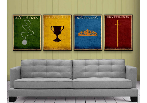 Cuadros - Casas Harry Potter Tamaño Xl ( 27x42 Cm )