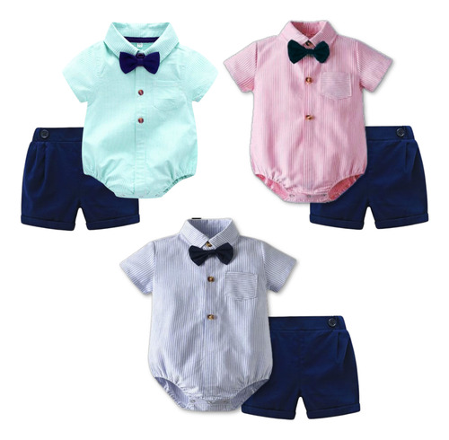 Conjunto De Vestir Body Estilo Camisa Pantalón 6 A 24 Meses