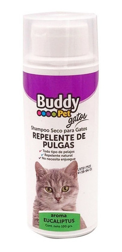 Shampoo Seco Buddy Pet Repelente De Pulgas Para Gatos