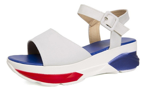 Zapatos De Playa Con Plataforma Colorblock Cuña Exterior Cor