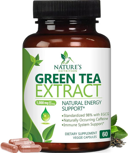 Nature's Nutrition | Green Tea Extract | 1000mg | 60 Caps