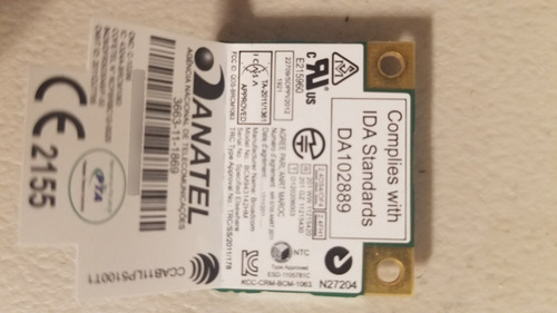 Tarjeta De Red Inalambrica Broadcom Bcm93142hm (Usado)