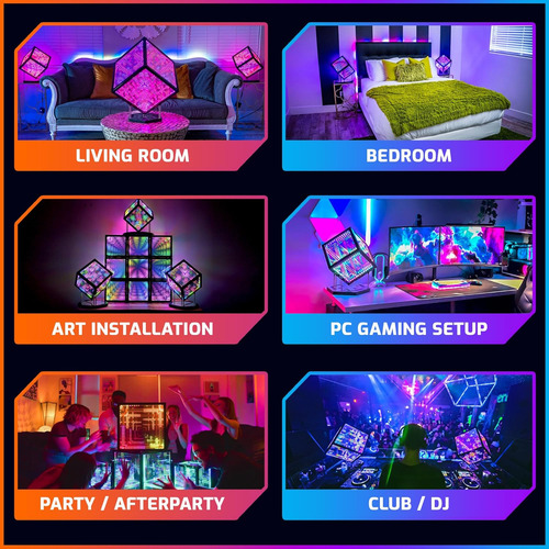 The Hyperspace Lighting Company Hypercube Infinity Cube Luz